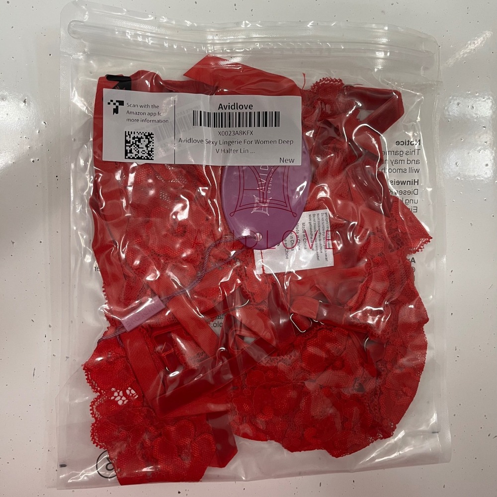 NEW! Avidlove Red Floral Lace Teddy Lingerie Small NWT - Picture 3 of 6